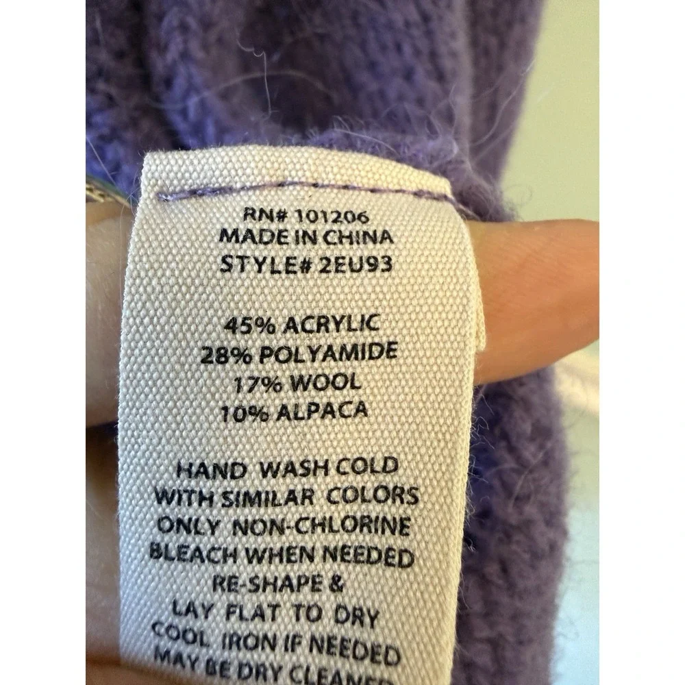 Soft Surroundings Telluride Topper Long Cardigan Size M Purple Wool Mohair - Picture 6 of 8